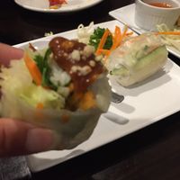 Fresh rolls with tofu and peanut sauce at Yaya's Thai Restaurant in San Antonio