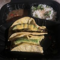 Quinoa tacos served with rice and beans  at Mesero - 12South, Nashville in Nashville