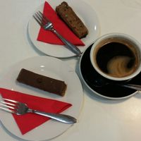 Vegan Espresso Slice & Salted Caramel Slice - Yum!  at Reality Bites Cafe in Rangiora