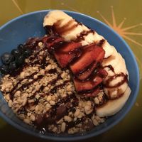 Açaí bowl made with vegan granola at The Surfinista Cafe in Cocoa Beach