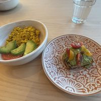 Tofu scramble, avocado toast  at Capital One Landing at DCA in Arlington