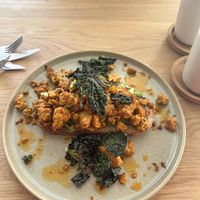 Harissa tofu - best tofu I have ever eaten!  at Grounded in Aberdeen