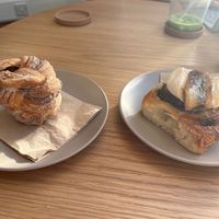 Cardamon cronut and banana cream cinnamon bun  at Grounded in Aberdeen