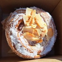 White chocolate coconut croffin at Grounded in Aberdeen