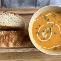 Sweet potato & gochujang soup   at Grounded in Aberdeen