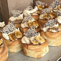 Fresh banana cream cronuts  at Grounded in Aberdeen