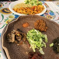 Delicious veggie combo platter    at Mia's African Kitchen in Portland