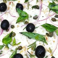 Pizza Mediterránea Vegana at Pizzeria Ciao Bei in Quintana Roo