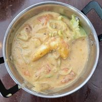 Gambas no gambas con curry at Vegan Rock in Sevilla