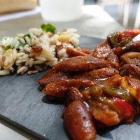 Pincho de soja texturizada at Vegan Rock in Sevilla