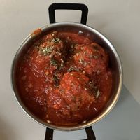 Albondigas con tomate at Vegan Rock in Sevilla