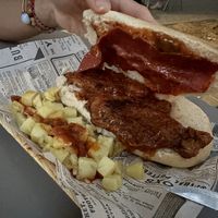 Bocadillo with Iberico ham  at Vegan Rock in Sevilla