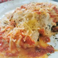 Lasagna at Vegan Rock in Sevilla