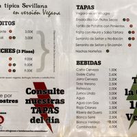 Menu  at Vegan Rock in Sevilla