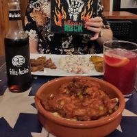 3 tapas plate and stew of the day (soy) at Vegan Rock in Sevilla