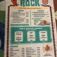 Menu as of July 2024  at Vegan Rock in Sevilla