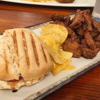 Atùn y chicharrones at Vegan Rock in Sevilla