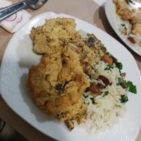 "No chicken with mustard" at Vegan Rock in Sevilla