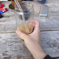 Oat iced latte and oat cappuccino  at Lle Tarw in Pen-y-cae