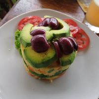 Causa vegana at Dawn on the Amazon Cafe in Iquitos