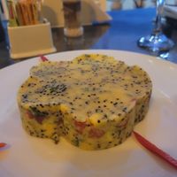 causa vegana at Dawn on the Amazon Cafe in Iquitos