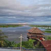 awesome views at Dawn on the Amazon Cafe in Iquitos