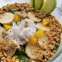 Green bowl at Dawn on the Amazon Cafe in Iquitos