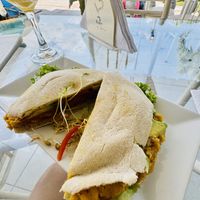 Chickpeas sandwichh  at Dawn on the Amazon Cafe in Iquitos