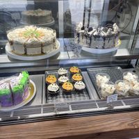 Delicious Oreo cake and matcha tea! Also got a donut for later :). At least six choices of donuts, cookies, and a few different cake choices. Came around 12:30pm.  at Canelita Sweets in Osaka