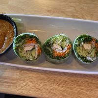 Summer rolls with peanut saucee  at Kin Dee Thai in Tucson