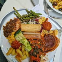 Lentils, Broccoli, Spring rolls, sausage, spinach lasagne, beef wellington, beans (33€) at Tibits - Gurtengasse in Bern