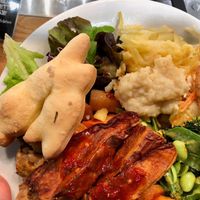 vegan dinner with bunny bread at Tibits - Gurtengasse in Bern