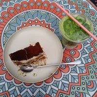 vegan tiramisu and almond mylk matcha at The Little Dessert Place in Brunswick