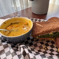 Butternut soup and eggless sandwichh  at Get Fresh Cafe in Lancaster