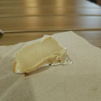 Cracker with "cheese" at Sacred Garden Plant Based Deli in Rhodes