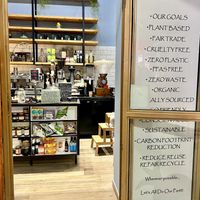 Counter and entrance to shop   at Sacred Garden Plant Based Deli in Rhodes