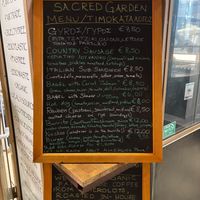 menu (snacks) at Sacred Garden Plant Based Deli in Rhodes