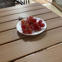 complementary grapes at Sacred Garden Plant Based Deli in Rhodes