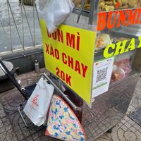 This stall operates every morning at the same location at Bun Mi Xao Chay in Ho Chi Minh City