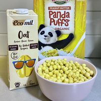 Peanut butter cereal and oat milk   at Organic Foods & Café - Cityland Mall in Dubai