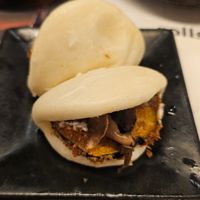 bao buns with auberigine with mushrooms without the mayo at Wagamama in 