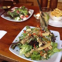 Vegetable Thai Style Salad.
I asked for it without the fish sauce (due to being vegan) and chilli (I'm not a fan of chilli) and the chef was kind enough to add even more vegetables to improve the dish for me. at Circle Cafe Bar in Carlisle