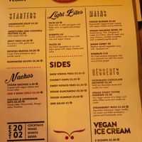 Vegan and gluten free menu at Circle Cafe Bar in Carlisle