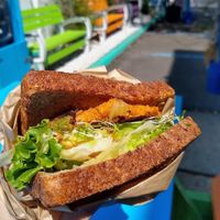 Buffalo avocado burger - it was amazing! at Ocean Organics in Toms River