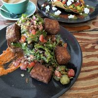 Fermental as Anything with salt and pepper tofu added (foreground) at True North in Coburg