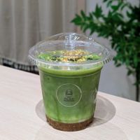 Vegan Osmanthus  Matcha Latte at The Açaí Teahouse in Central Singapore
