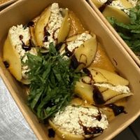 Stuffed shells in a thick pumpkin sauce  at Vibrant Fork  in San Diego