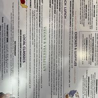 Close up of vegan/vegetarian menu section  at The Flying Biscuit Cafe in Macon