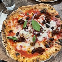 Vegan nduja pizza   at Fatto a Mano Hove in Hove