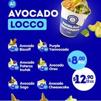 Avocado ice cream menu at Miguelitos Ice Cream in Melbourne